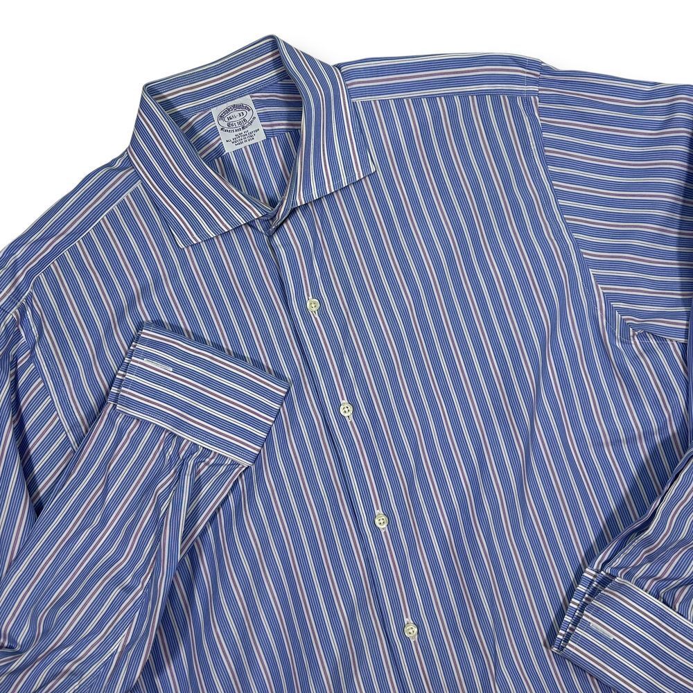 EUC Brooks Brothers Slim Fit Button Down Shirt Striped Cotton Dress Shirt 16½-33